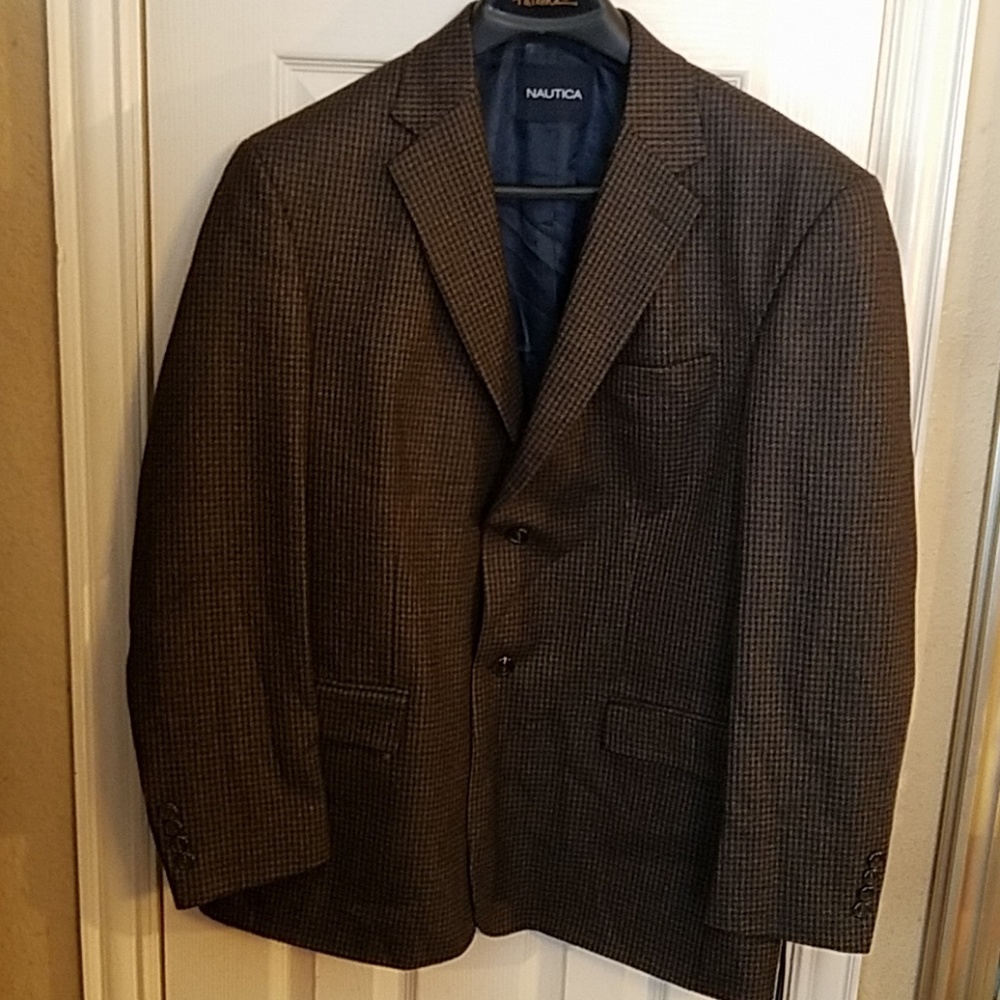 Nautica houndstooth wool cashmere Blazer